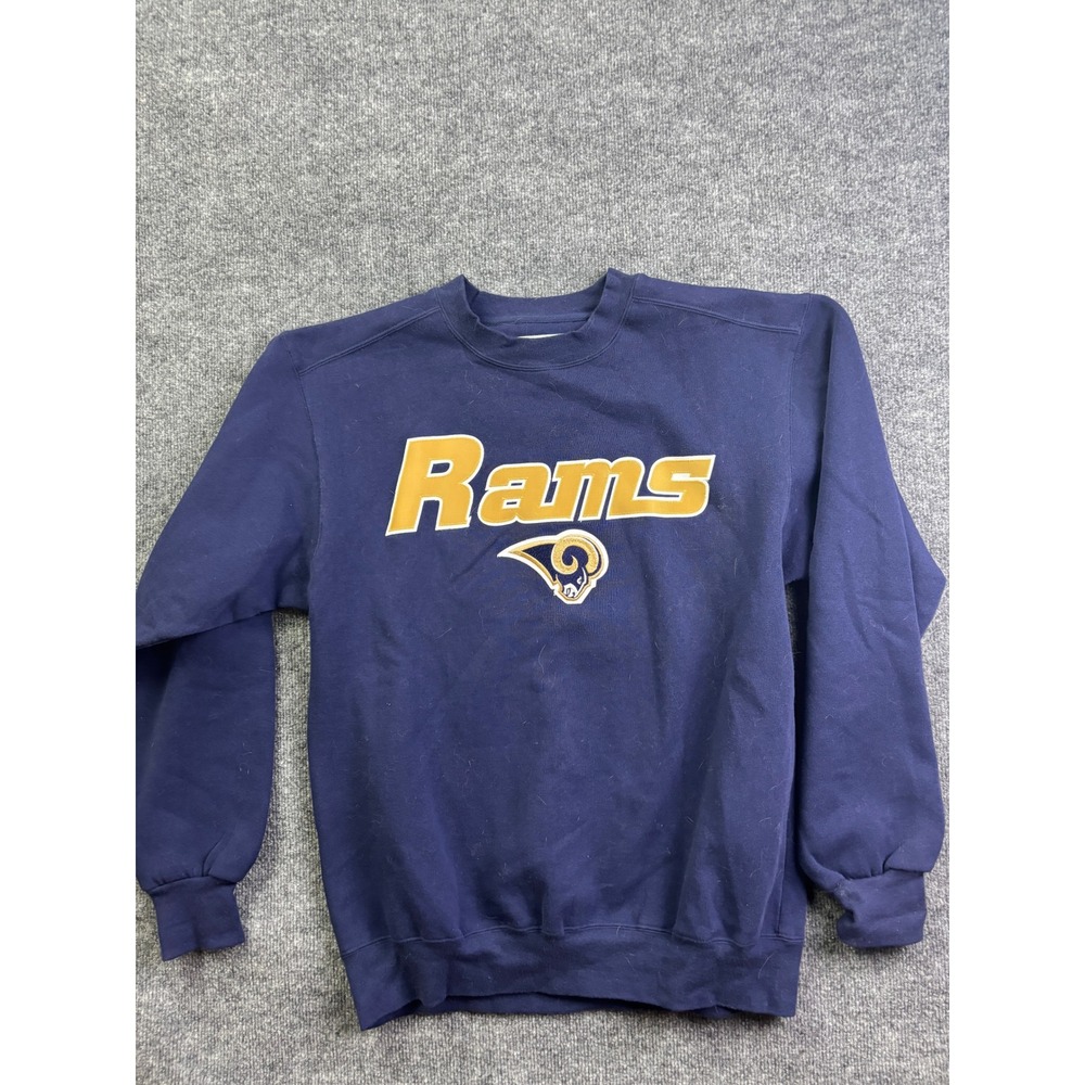Majestic Sweatshirt Mens Medium Blue St. Louis Rams Kurt Warner‎ 13 Crewneck NFL